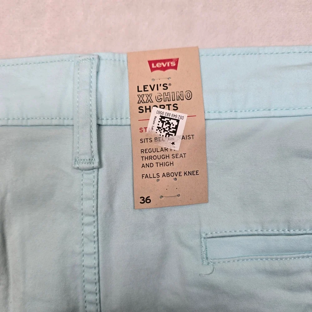 Levi's XX Chino Shorts Mens Size 36 Light Teal Blue Casual Taper Regular Fit NEW